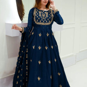 3 Pcs Women's Stitched Chiffon Embroidered Maxi Suit