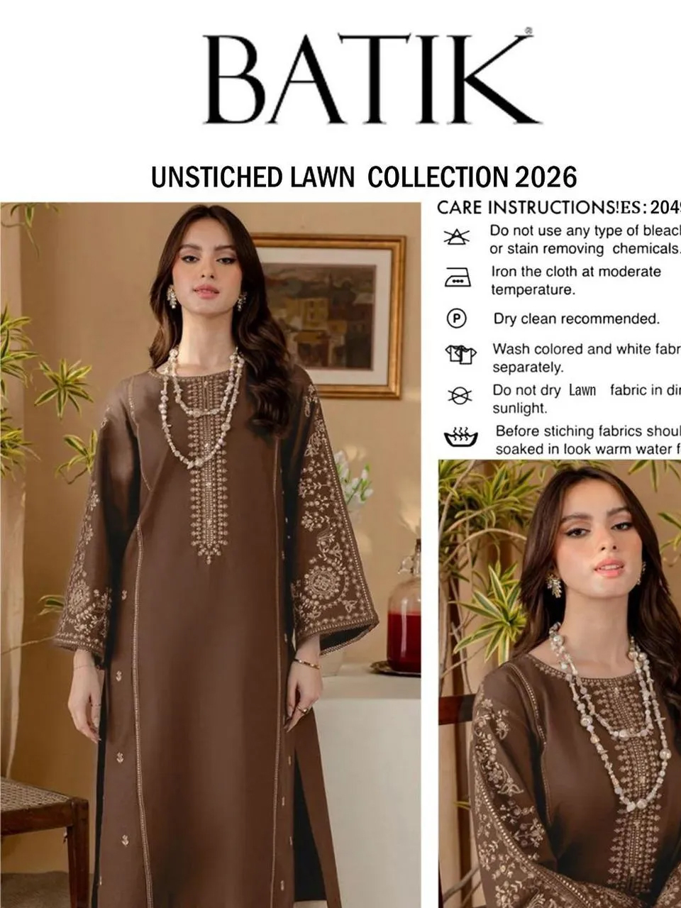 2 Pcs Women's Unstitched Embroidered Suit