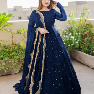 3 Pcs Women's Stitched Chiffon Embroidered Suit