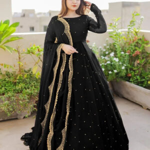 3 Pcs Women's Stitched Chiffon Embroidered Suit