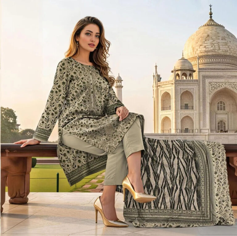 3 Pcs Women's Unstitched Printed Suit