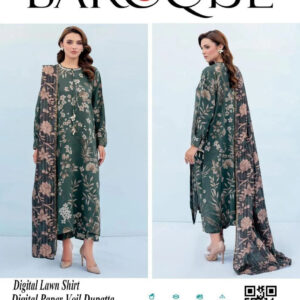 3 Pcs Women's Unstitched Printed Embroidered Suit