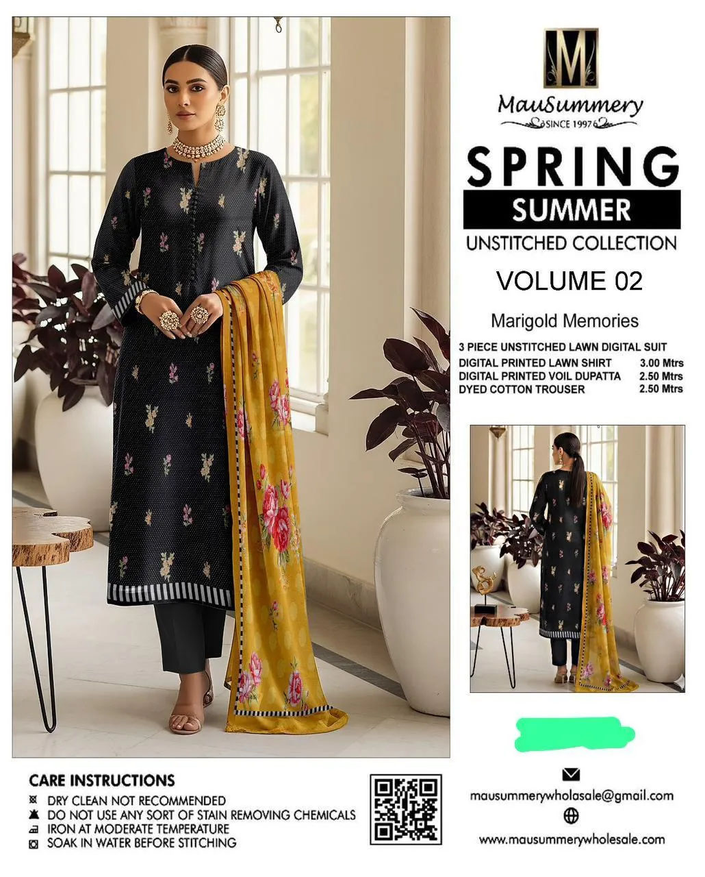 3 Pcs Women's Unstitched Printed Suit