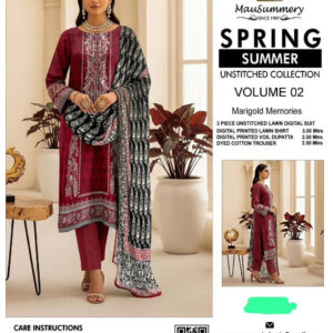 3 Pcs Women's Unstitched Printed Suit