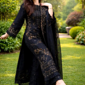 3 Pcs Women's Unstitched Embroidered Suit