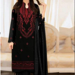 3 Pcs Women's Unstitched Embroidered Suit