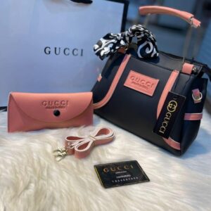 Trendy Girl's Hand Bag Set - 2 Pcs Rexine Plain Design