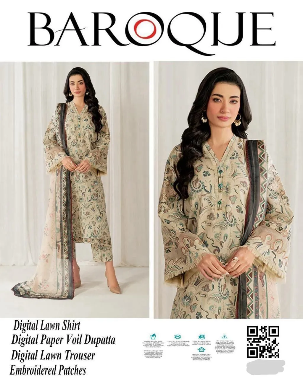 3 Pcs Women's Unstitched Printed Embroidered Suit