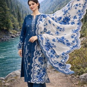 3 Pcs Women's Unstitched Embroidered Suit