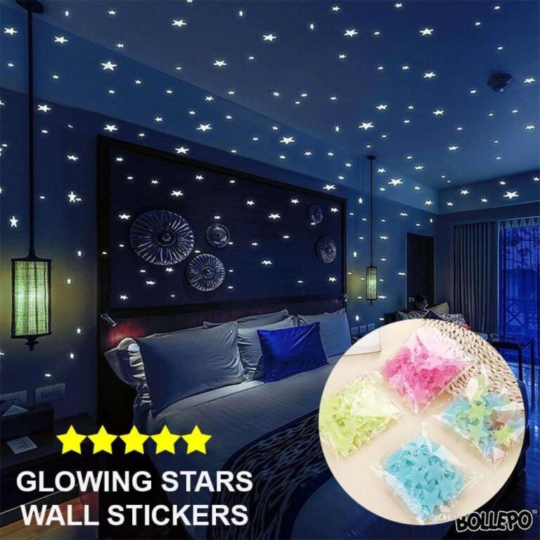 Glow In Dark Star Wall Stickers 100 Pcs Silicone